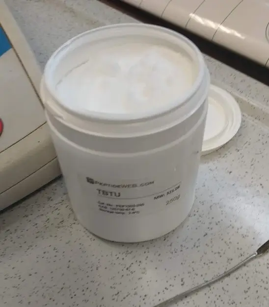 TBTU, a uronium coupling reagent used to activate amino acids during solid-phase peptide synthesis