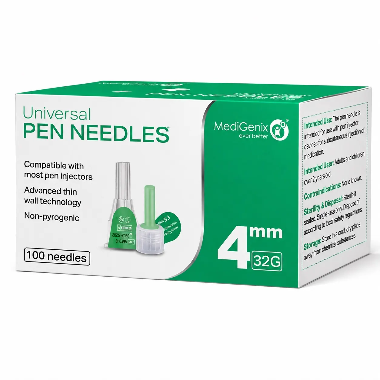 Pen Needles 32G 4mm - Box of 100